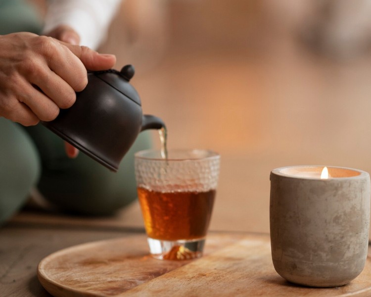 Bio-Ayurveda-Tee mit Gewürzen und Kräutern